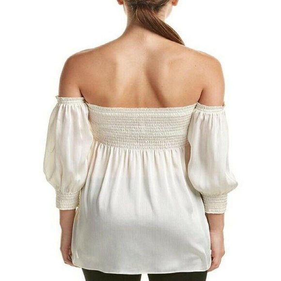 Laundry by Shelli Segal Off the Shoulder Cream Top - Picture 2 of 9